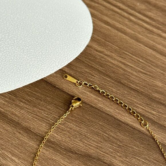 Gold Heart Anklet Q42 - Picture 4 of 5